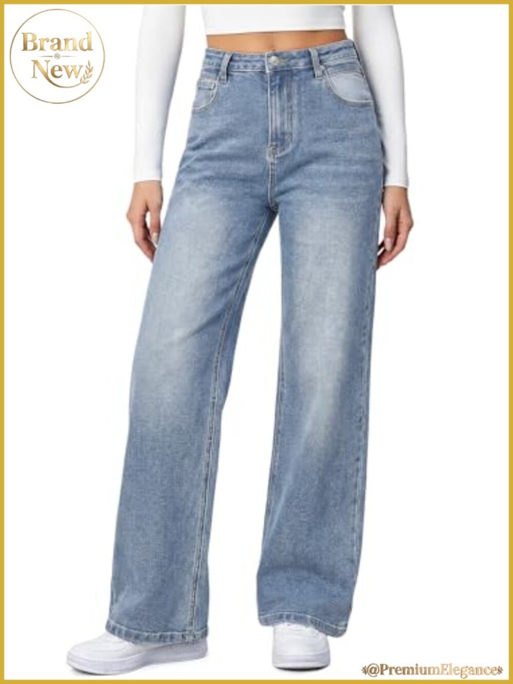 High Waisted Wide Leg Baggy Jeans Women Boyfriend Denim Pants Loose Fit